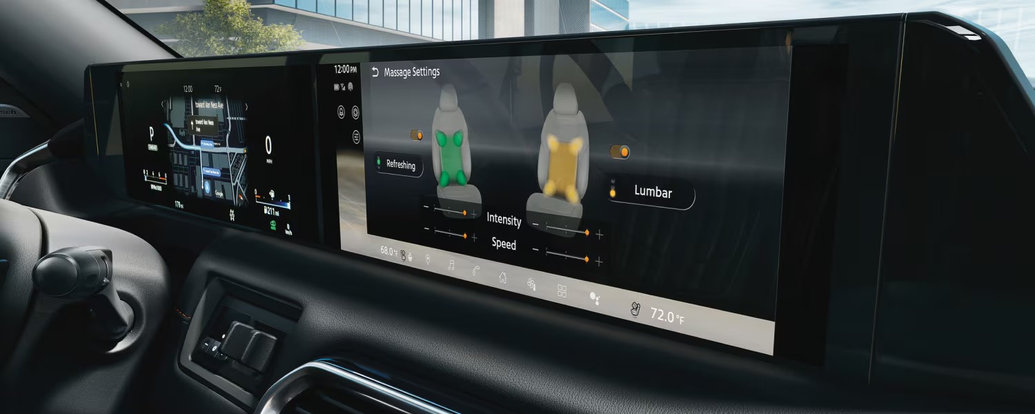 Driver inside the all-new 2025 Nissan Armada with navigation display and premium interior.